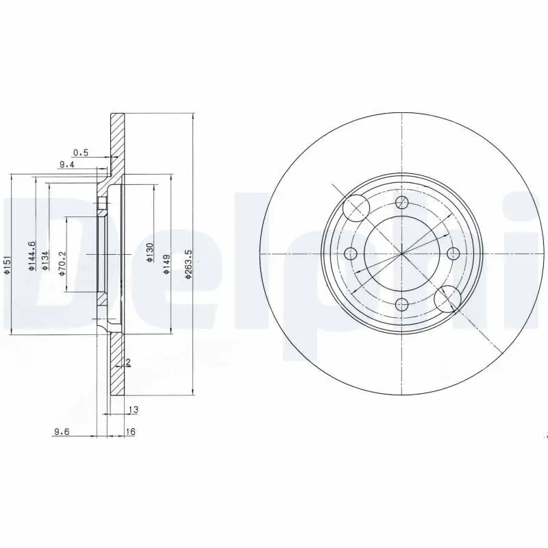 Bremsscheibe DELPHI BG2508