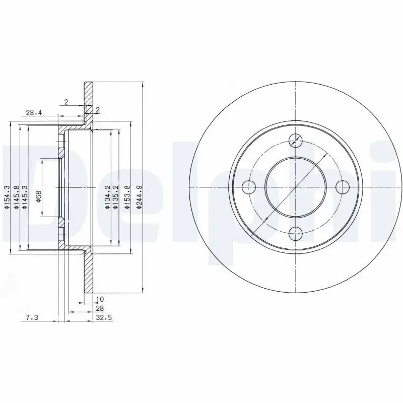 Bremsscheibe Hinterachse DELPHI BG2517