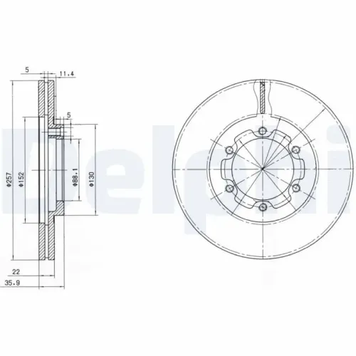 Bremsscheibe DELPHI BG2524 Bild Bremsscheibe DELPHI BG2524