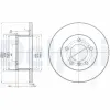 Bremsscheibe DELPHI BG2556 Bild Bremsscheibe DELPHI BG2556