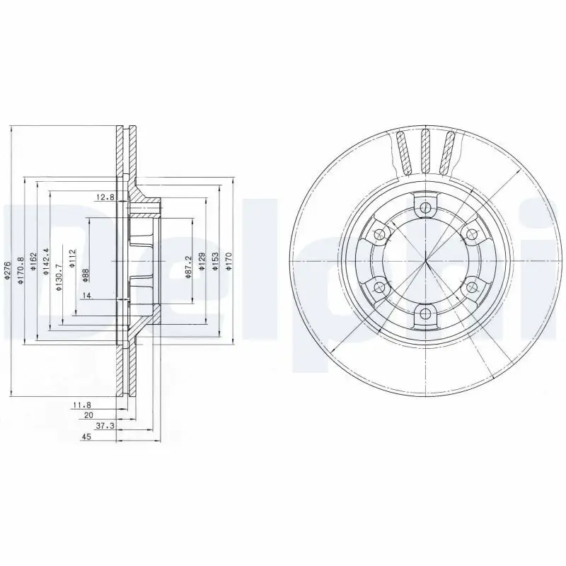 Bremsscheibe Vorderachse DELPHI BG2558