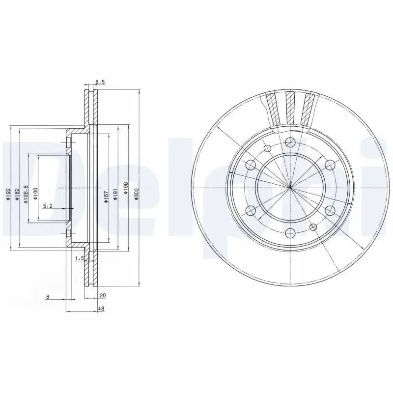 Bremsscheibe Vorderachse DELPHI BG2591