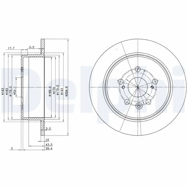 Bremsscheibe Hinterachse DELPHI BG2594