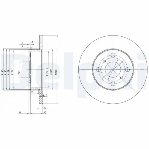 Bremsscheibe DELPHI BG2597 Bild Bremsscheibe DELPHI BG2597