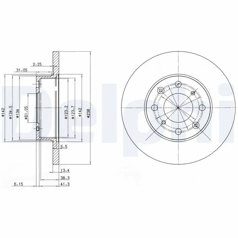 Bremsscheibe Vorderachse DELPHI BG2616