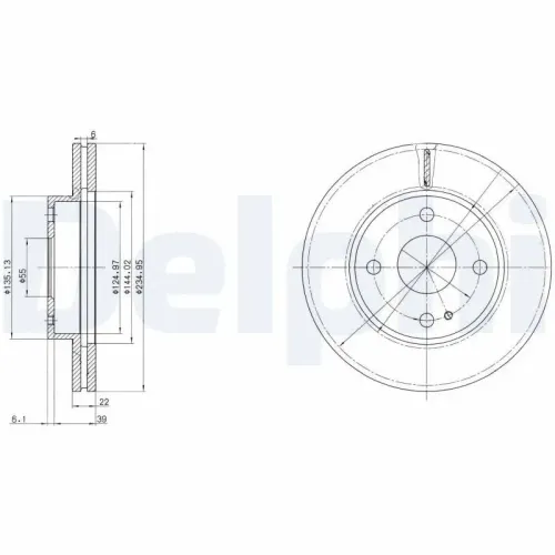 Bremsscheibe DELPHI BG2629 Bild Bremsscheibe DELPHI BG2629