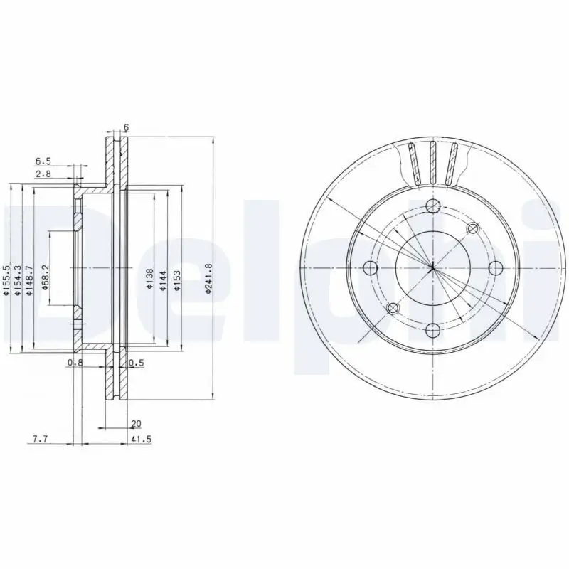 Bremsscheibe Vorderachse DELPHI BG2632