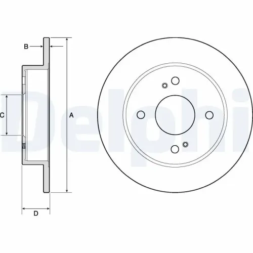 Bremsscheibe Hinterachse DELPHI BG2634 Bild Bremsscheibe Hinterachse DELPHI BG2634