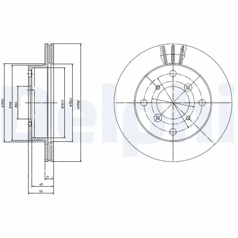 Bremsscheibe Vorderachse DELPHI BG2645