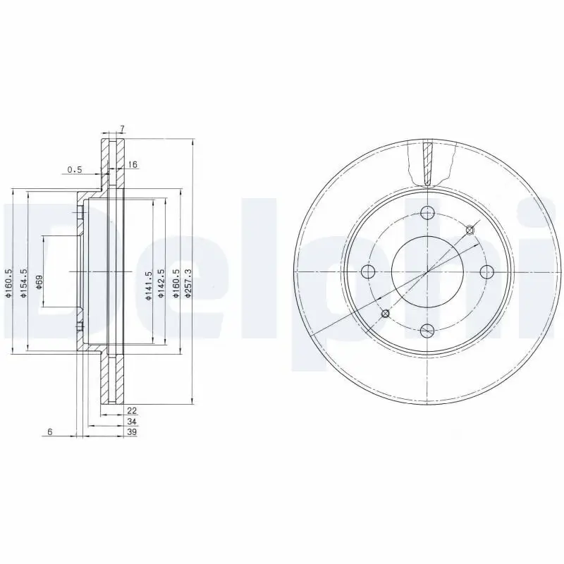 Bremsscheibe DELPHI BG2657