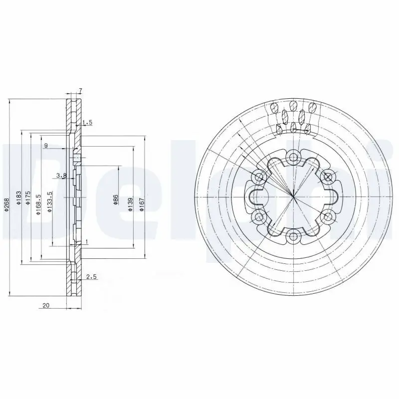 Bremsscheibe Vorderachse DELPHI BG2678