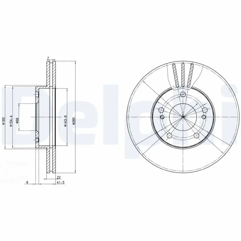 Bremsscheibe Vorderachse DELPHI BG2682
