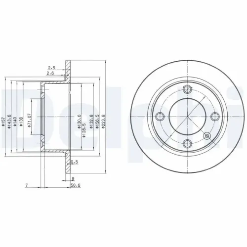 Bremsscheibe Hinterachse DELPHI BG2691 Bild Bremsscheibe Hinterachse DELPHI BG2691