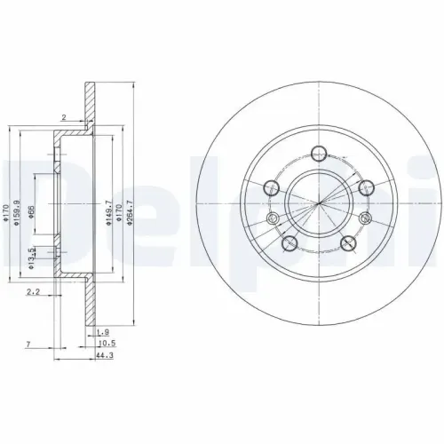 Bremsscheibe DELPHI BG2696 Bild Bremsscheibe DELPHI BG2696