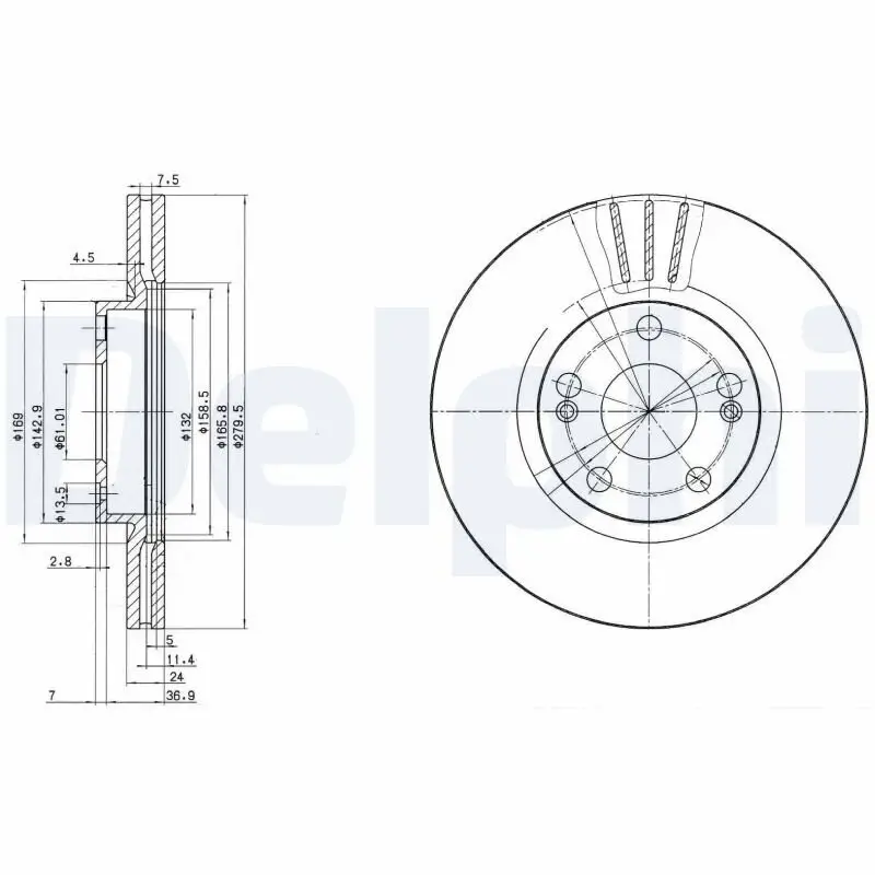 Bremsscheibe Vorderachse DELPHI BG2697