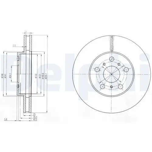 Bremsscheibe DELPHI BG2711 Bild Bremsscheibe DELPHI BG2711