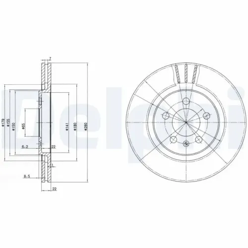 Bremsscheibe Vorderachse DELPHI BG2713 Bild Bremsscheibe Vorderachse DELPHI BG2713