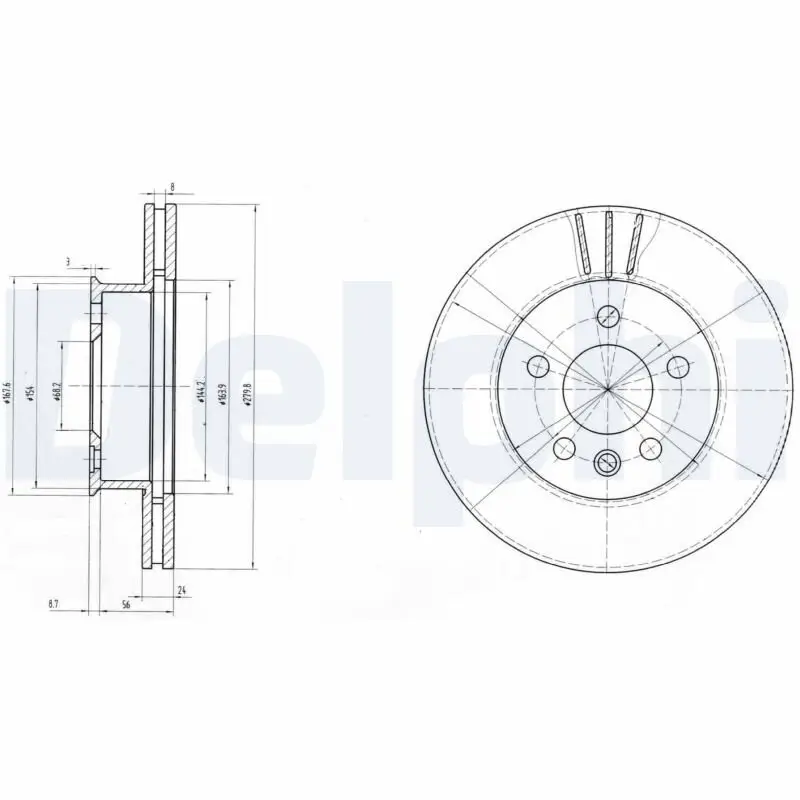 Bremsscheibe DELPHI BG2717