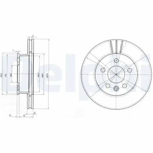 Bremsscheibe DELPHI BG2717 Bild Bremsscheibe DELPHI BG2717