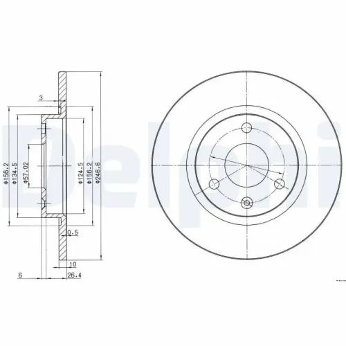 Bremsscheibe Vorderachse DELPHI BG2724 Bild Bremsscheibe Vorderachse DELPHI BG2724