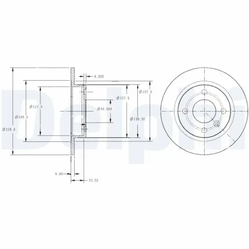 Bremsscheibe Hinterachse DELPHI BG2732 Bild Bremsscheibe Hinterachse DELPHI BG2732