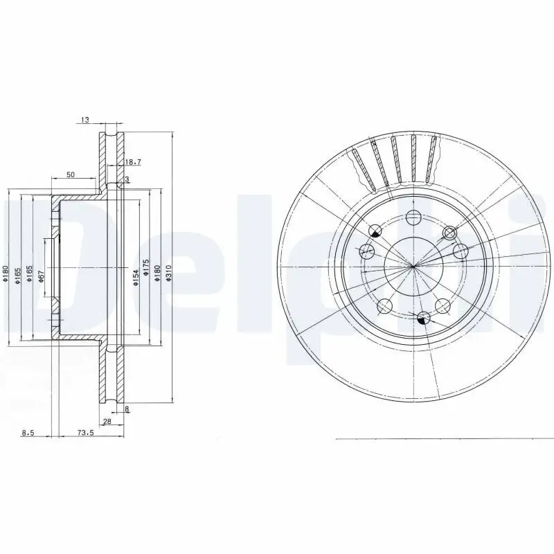 Bremsscheibe DELPHI BG2737