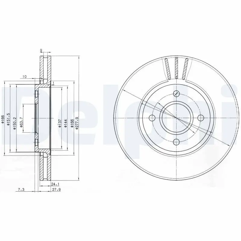 Bremsscheibe DELPHI BG2757