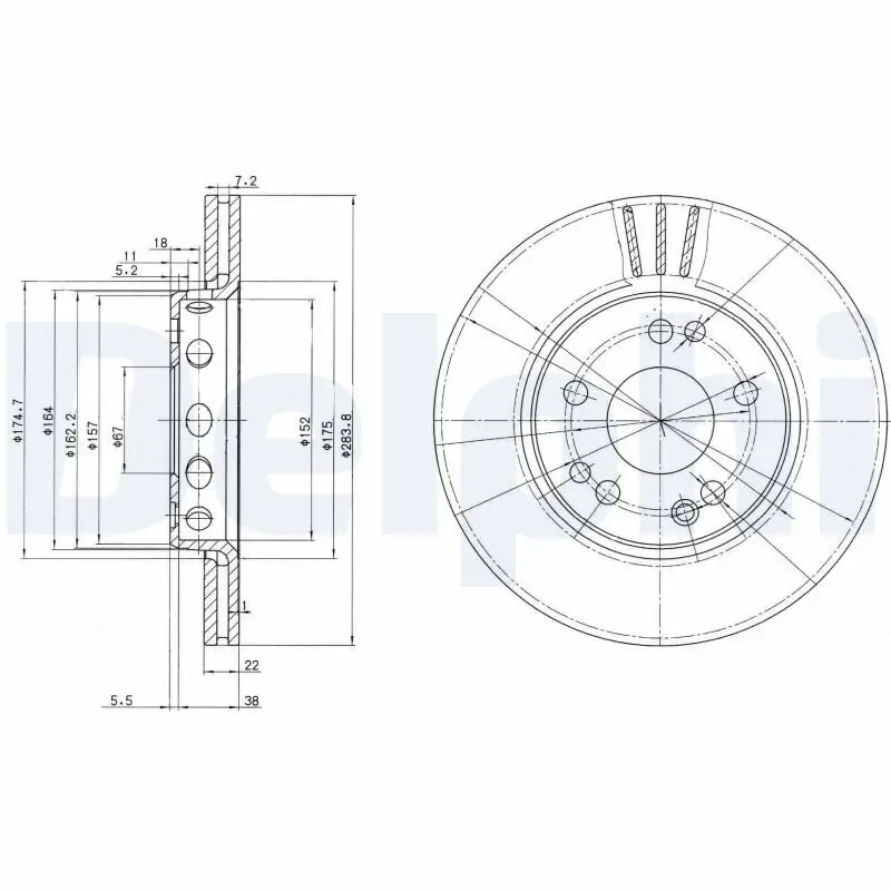 Bremsscheibe Vorderachse DELPHI BG2771
