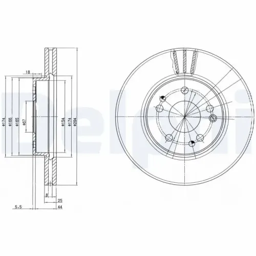 Bremsscheibe Vorderachse DELPHI BG2772 Bild Bremsscheibe Vorderachse DELPHI BG2772