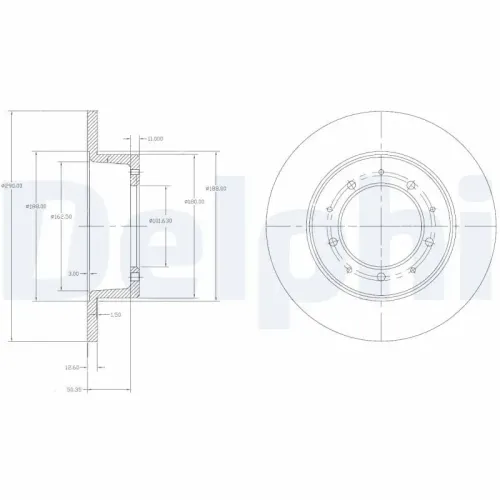 Bremsscheibe DELPHI BG2799 Bild Bremsscheibe DELPHI BG2799