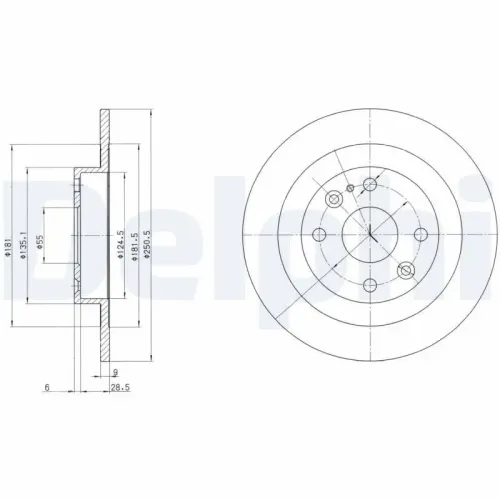 Bremsscheibe DELPHI BG2805 Bild Bremsscheibe DELPHI BG2805