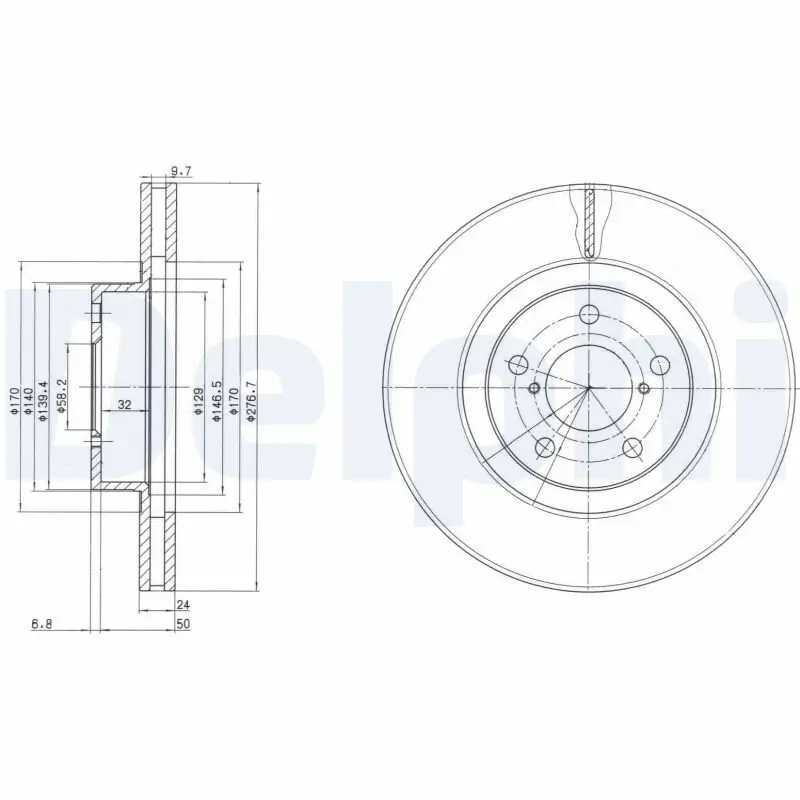 Bremsscheibe DELPHI BG2827C