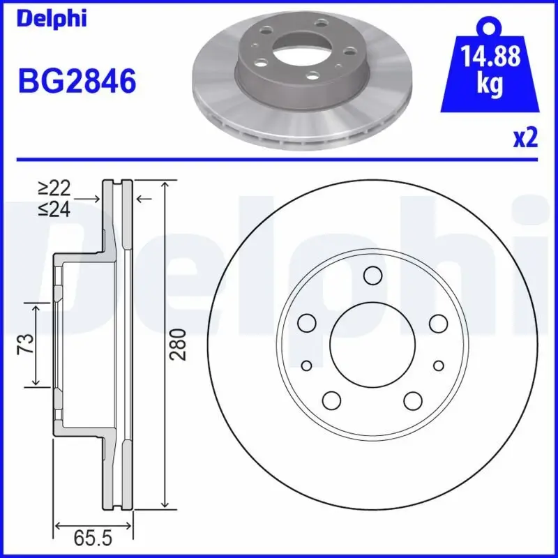 Bremsscheibe DELPHI BG2846