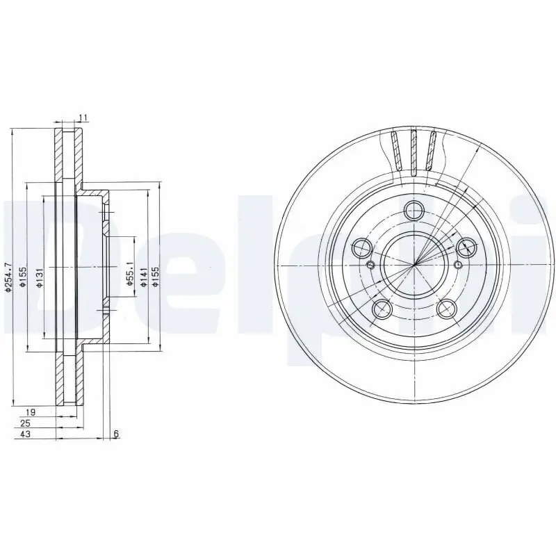 Bremsscheibe Vorderachse DELPHI BG2880