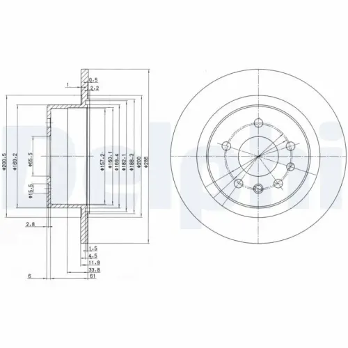 Bremsscheibe Hinterachse DELPHI BG2986 Bild Bremsscheibe Hinterachse DELPHI BG2986