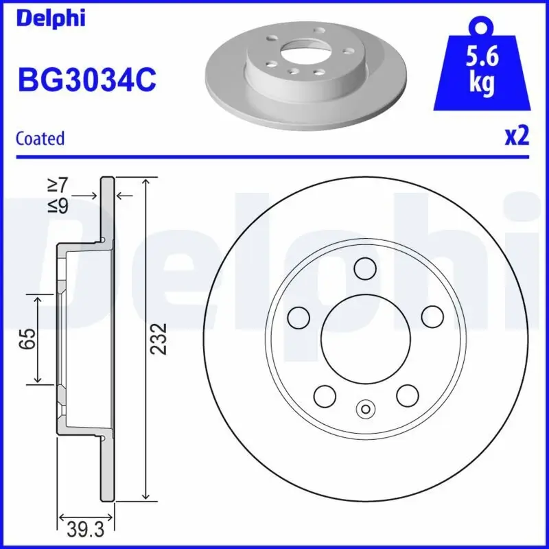 Bremsscheibe DELPHI BG3034C