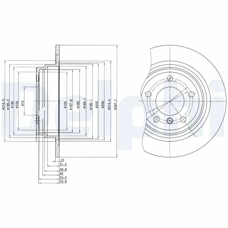 Bremsscheibe Hinterachse DELPHI BG3044