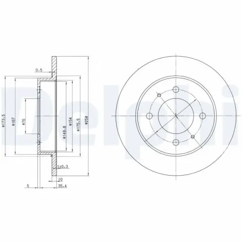 Bremsscheibe Hinterachse DELPHI BG3070 Bild Bremsscheibe Hinterachse DELPHI BG3070