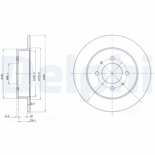 Bremsscheibe DELPHI BG3125 Bild Bremsscheibe DELPHI BG3125