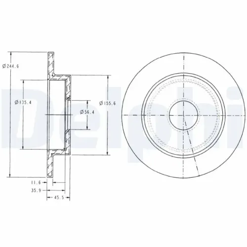 Bremsscheibe DELPHI BG3131 Bild Bremsscheibe DELPHI BG3131