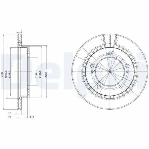 Bremsscheibe DELPHI BG3158 Bild Bremsscheibe DELPHI BG3158