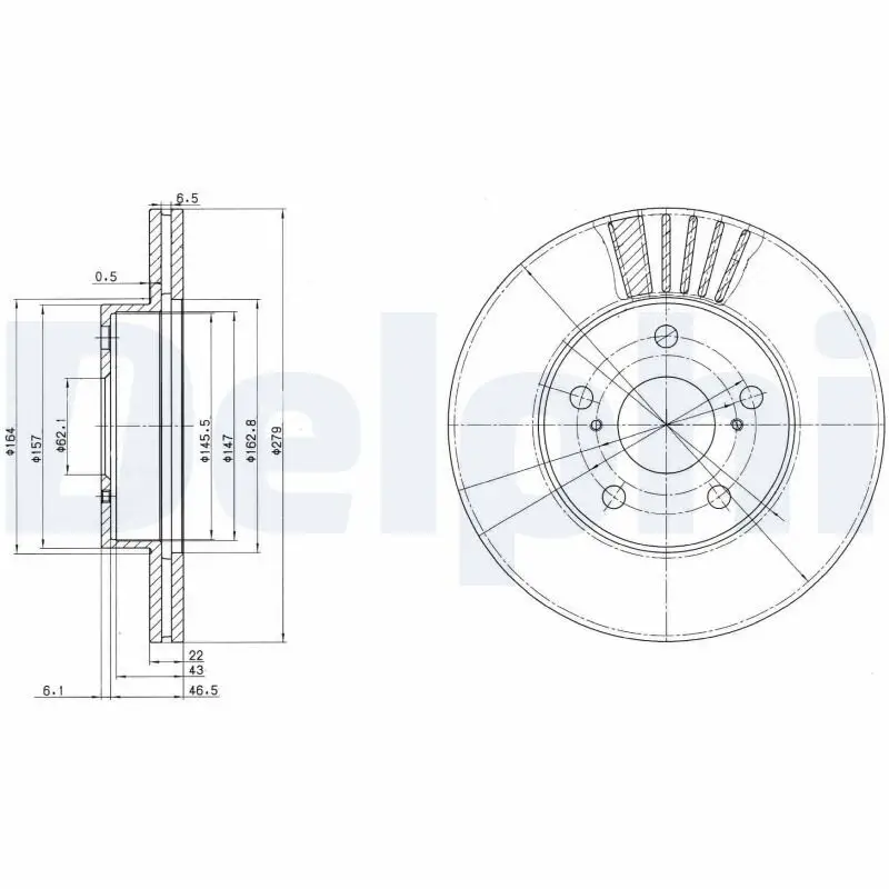 Bremsscheibe Vorderachse DELPHI BG3171