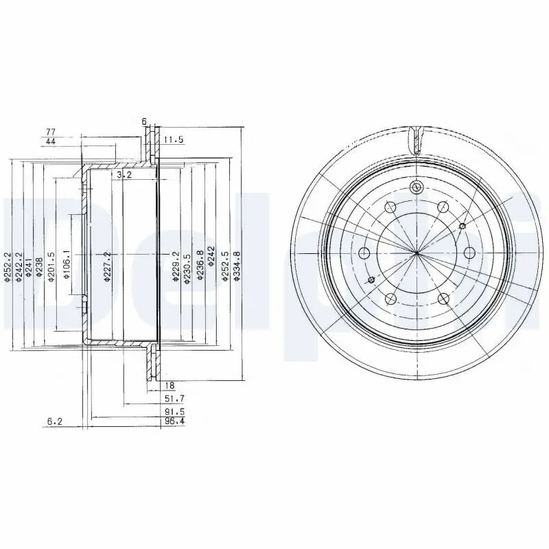 Bremsscheibe Hinterachse DELPHI BG3188