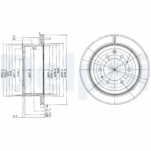 Bremsscheibe Hinterachse DELPHI BG3188 Bild Bremsscheibe Hinterachse DELPHI BG3188
