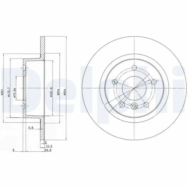 Bremsscheibe Hinterachse DELPHI BG3227C