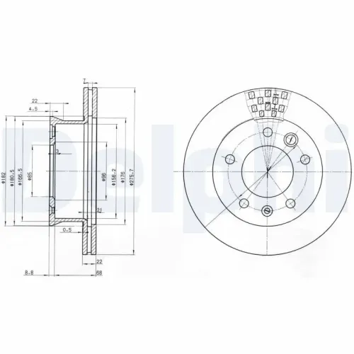 Bremsscheibe DELPHI BG3236 Bild Bremsscheibe DELPHI BG3236