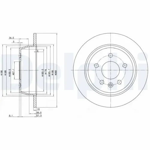 Bremsscheibe Hinterachse DELPHI BG3241 Bild Bremsscheibe Hinterachse DELPHI BG3241