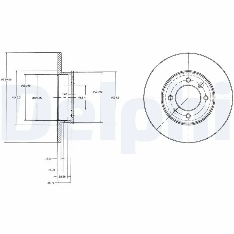 Bremsscheibe Hinterachse DELPHI BG3261