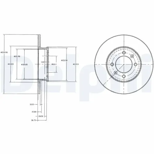 Bremsscheibe Hinterachse DELPHI BG3261 Bild Bremsscheibe Hinterachse DELPHI BG3261
