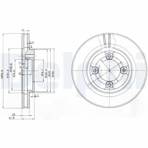Bremsscheibe DELPHI BG3272 Bild Bremsscheibe DELPHI BG3272